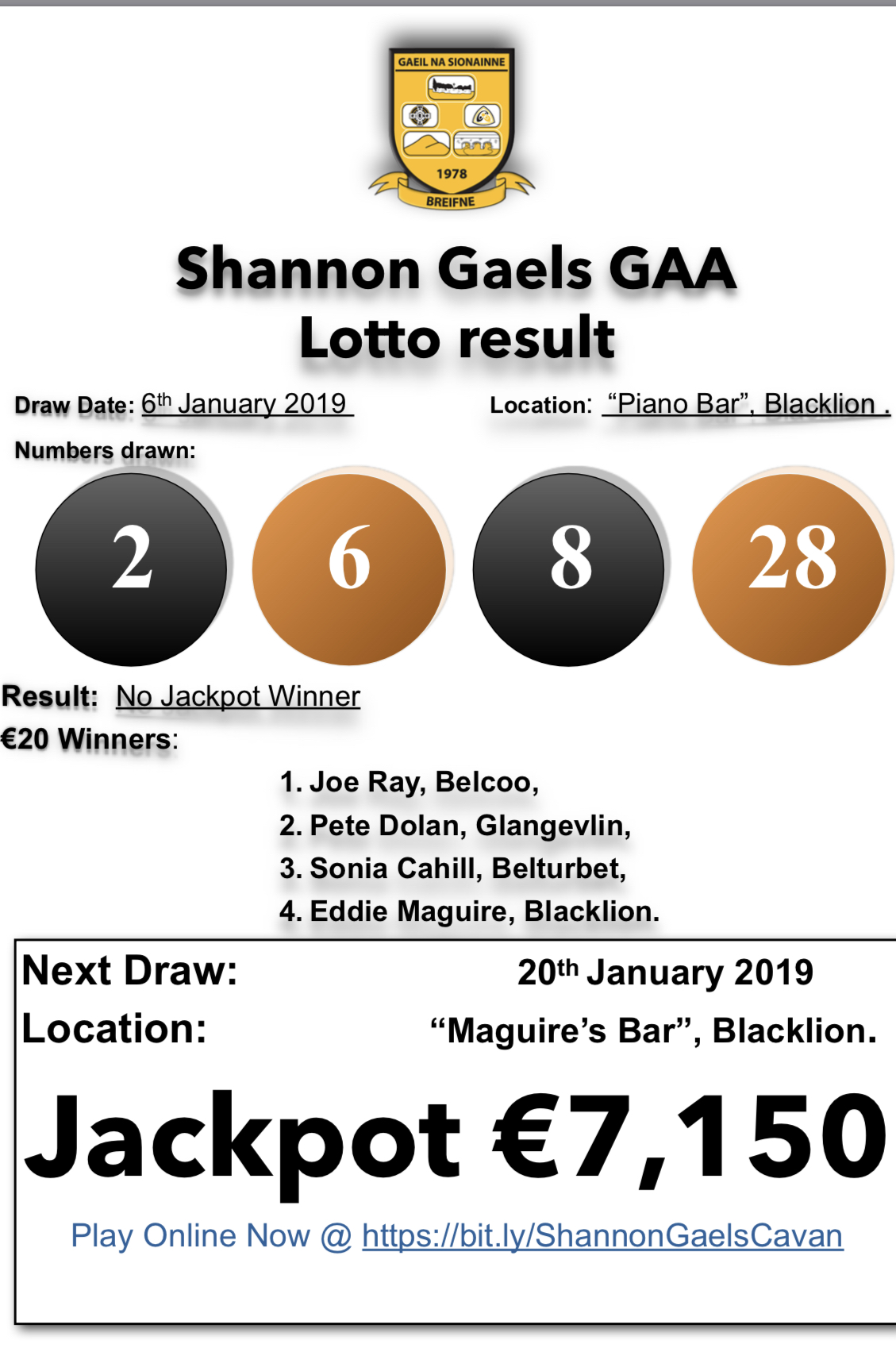 lotto results 3 january 2019